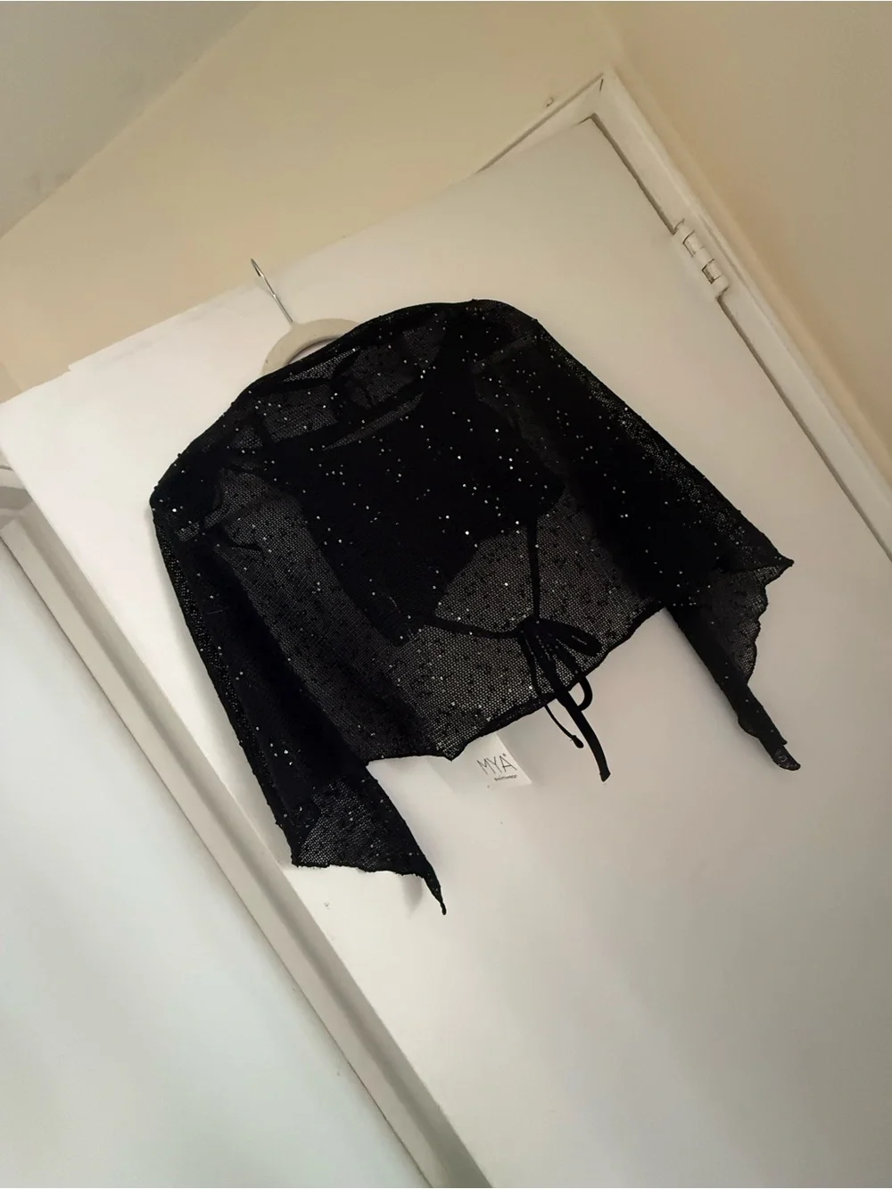 Black Sequin Triangle Bikini 3 pieces
